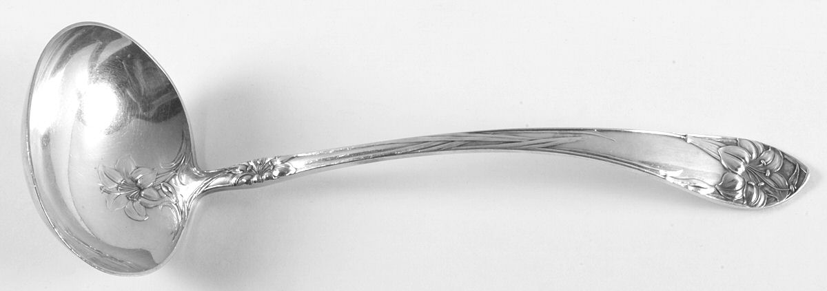 Easter Lily (Silverplate, 1907) Solid Soup Ladle by Alvin-1