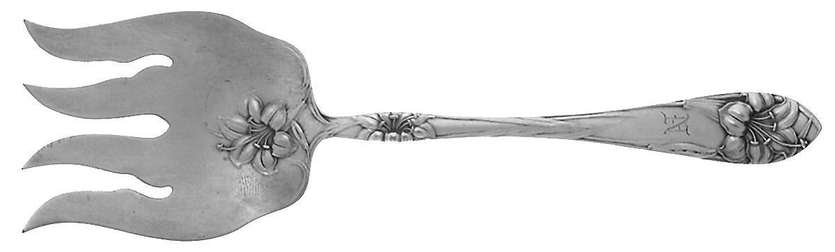 Easter Lily (Silverplate, 1907) Solid Salad Serving Fork by Alvin-1