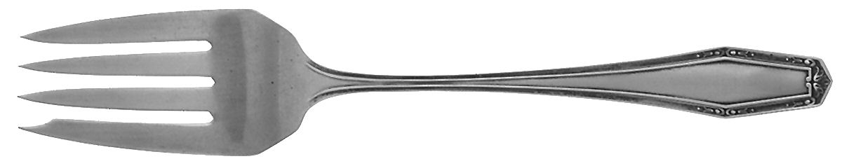 Flanders-New (Sterling, 1923, No Monograms) Small Solid Cold Meat Serving Fork by Alvin-1