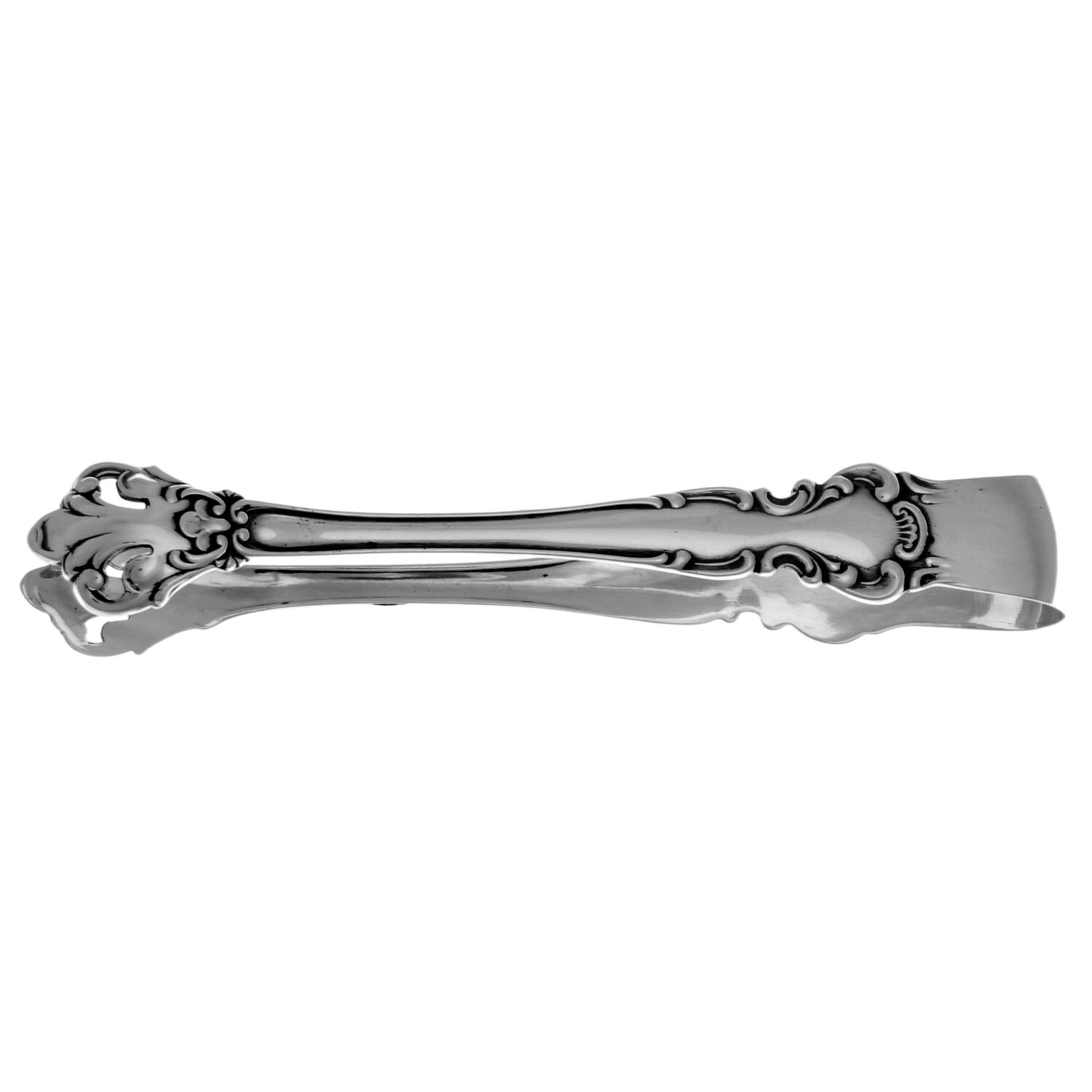Flanders-Old (Sterling, 1900, No Monograms) Small Sugar Tongs by Alvin-1