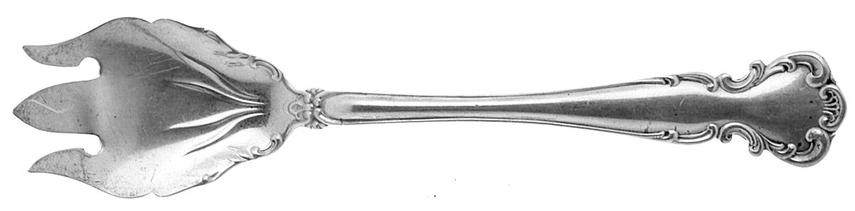 Flanders-Old (Sterling, 1900, No Monograms) Small Ice Cream Fork by Alvin-1