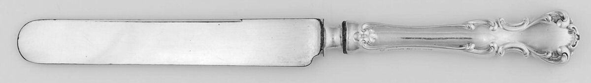 Flanders-Old (Sterling, 1900, No Monograms) Blunt Hollow Knife with Bolster by Alvin-1