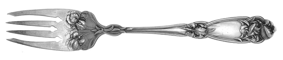 Fleur De Lis (Sterling, 1907) Large Individual Solid Fish/Salad Fork by Alvin-1