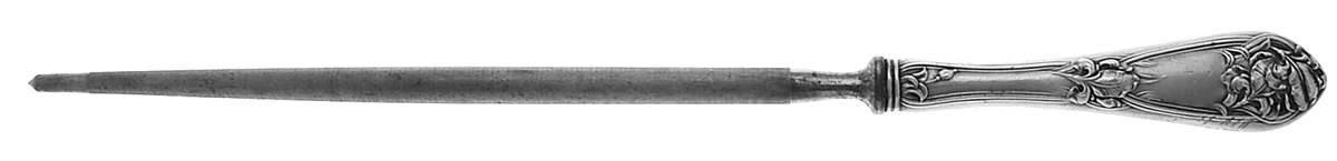 Fleur De Lis (Sterling, 1907) Large Roast Steel Rod Knife Sharpener by Alvin-1