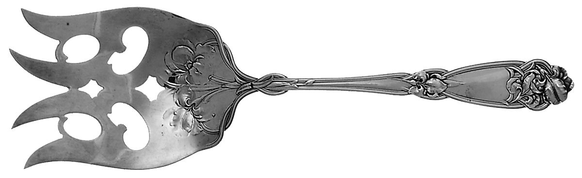 Fleur De Lis (Sterling, 1907) Large Solid Fish Serving Fork by Alvin-1