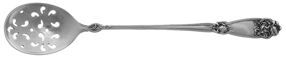 Fleur De Lis (Sterling, 1907) Pierced Bowl Short Handle Olive Spoon by Alvin-1