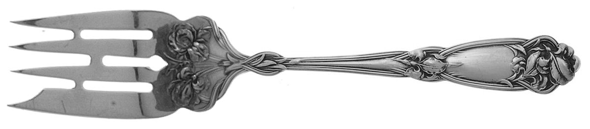 Fleur De Lis (Sterling, 1907) Small Solid Cold Meat Serving Fork by Alvin-1
