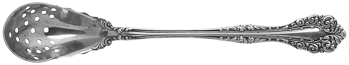 Florentine (Sterling, 1900) Pierced Bowl Short Handle Olive Spoon by Alvin-1