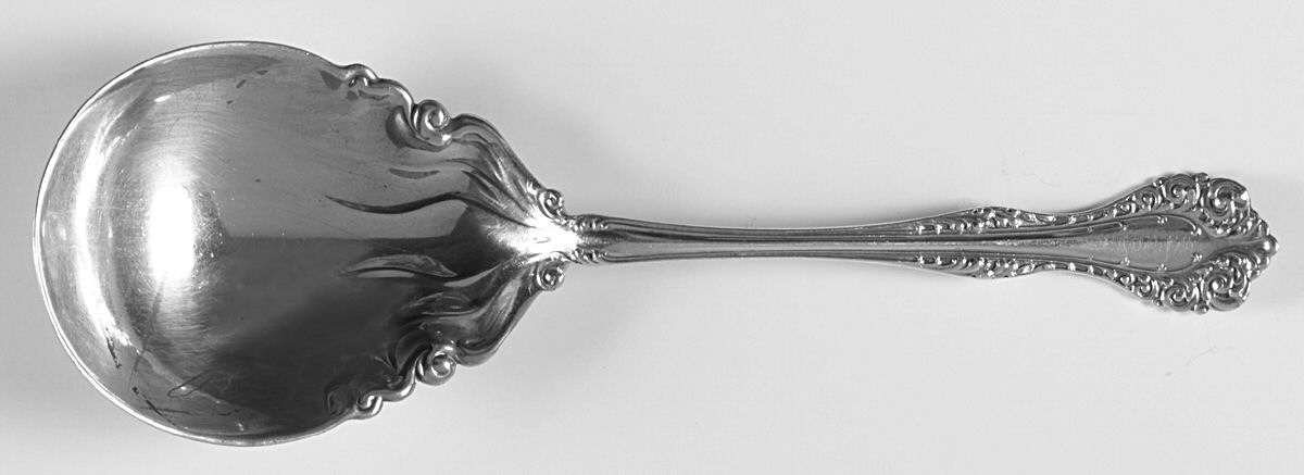 Florentine (Sterling, 1900) Large Solid Berry/Casserole Spoon by Alvin-1