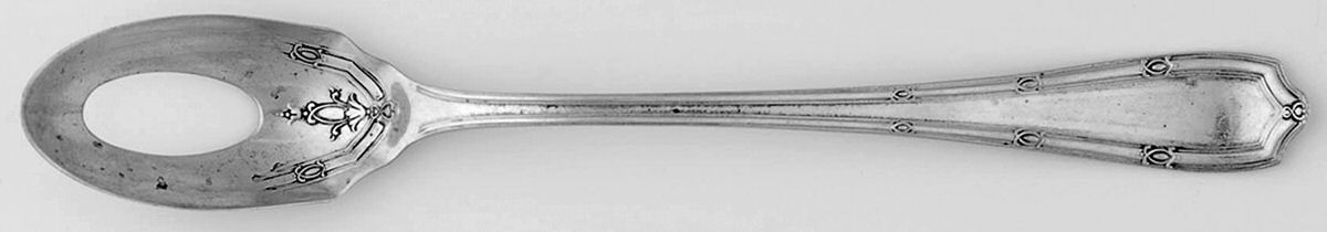 Francis I (Sterling, 1910, No Monograms) Pierced Bowl Short Handle Olive Spoon by Alvin-1