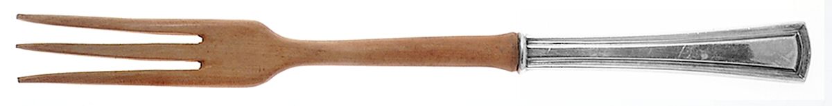 George Washington (Silverplate, 1913) Salad Serving Fork with Wooden Prongs by Alvin-1