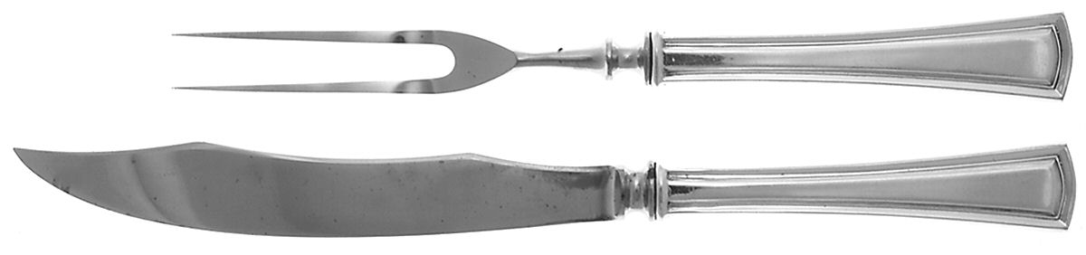 George Washington (Silverplate, 1913) Small Stainless Blade 2-Piece Steak Carving Set by Alvin-1