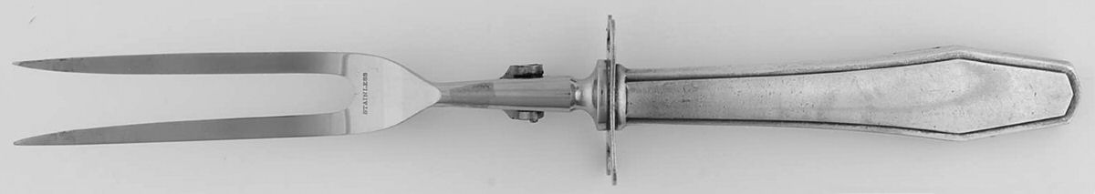 Hampton (Sterling, 1910-1912) Large Stainless-Prong Roast Carving Fork by Alvin-1