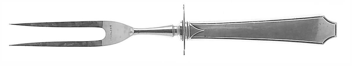 Jenny Lind (Sterling, 1920, No Monograms) Small Steak Carving Fork with Stainless Prongs by Alvin-1