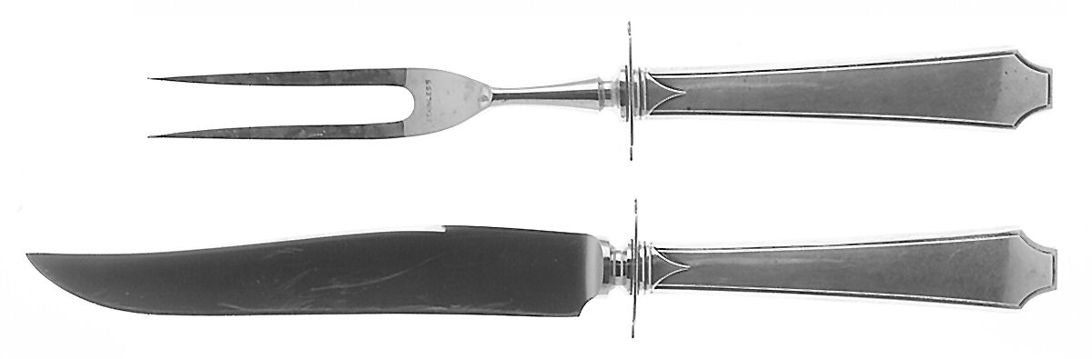 Jenny Lind (Sterling, 1920, No Monograms) Small Stainless Blade 2-Piece Steak Carving Set by Alvin-1
