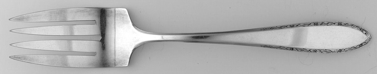Lancaster (Silverplate, 1923) Medium Solid Cold Meat Serving Fork by Alvin-1