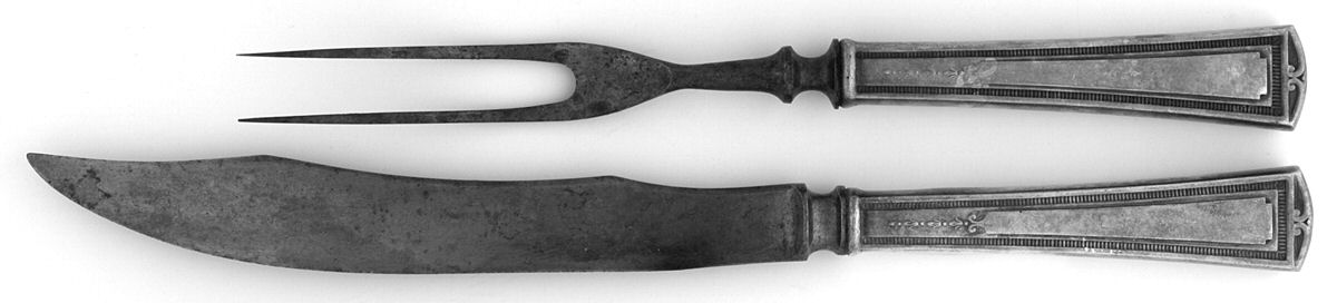 Luxor (Silverplate, 1924, No Monograms) Small Stainless Blade 2-Piece Steak Carving Set by Alvin-1