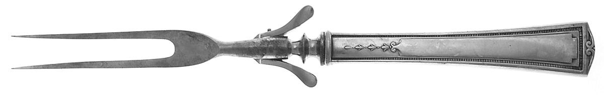 Luxor (Silverplate, 1924, No Monograms) Large Stainless-Prong Roast Carving Fork by Alvin-1