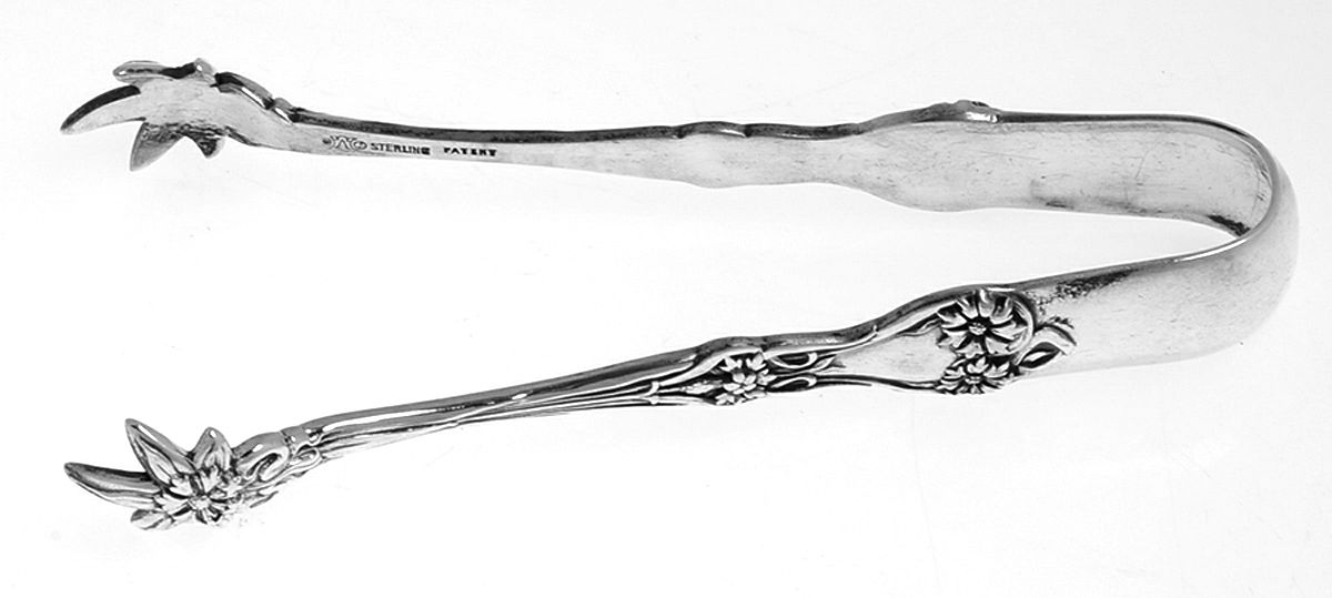 Majestic (Sterling, 1900, No Monograms) Small Sugar Tongs by Alvin-1