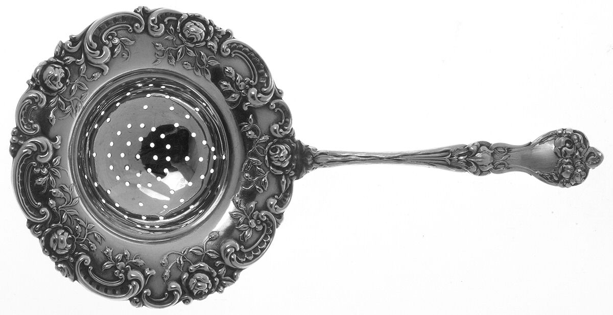 Majestic (Sterling, 1900, No Monograms) Solid Individual Overcup Tea Strainer by Alvin-1
