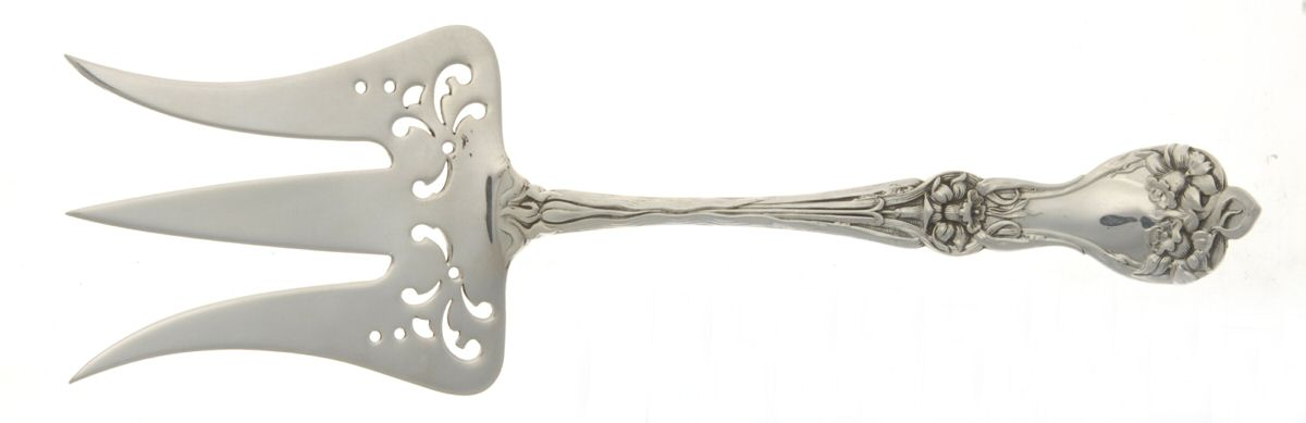 Majestic (Sterling, 1900, No Monograms) Solid Toast Serving Fork by Alvin-1