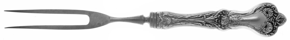 Majestic (Sterling, 1900, No Monograms) Small Steak Carving Fork with Stainless Prongs by Alvin-1