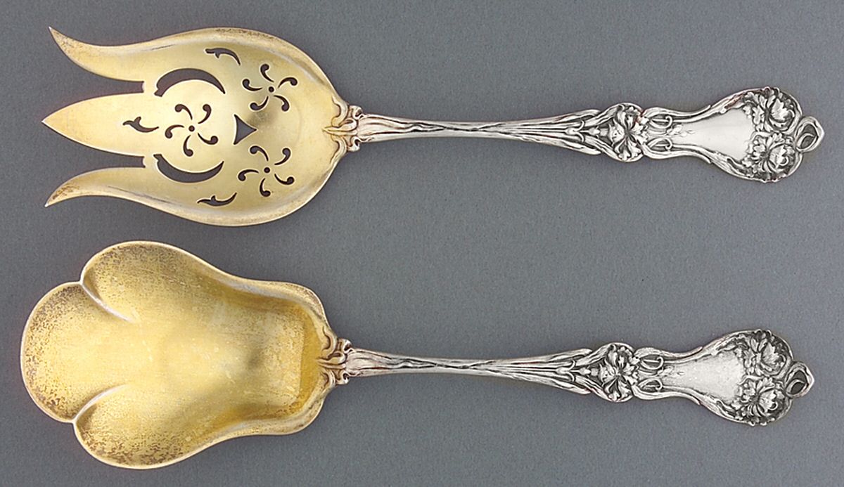 Majestic (Sterling, 1900, No Monograms) Solid Oversized Serving Salad Set by Alvin-1
