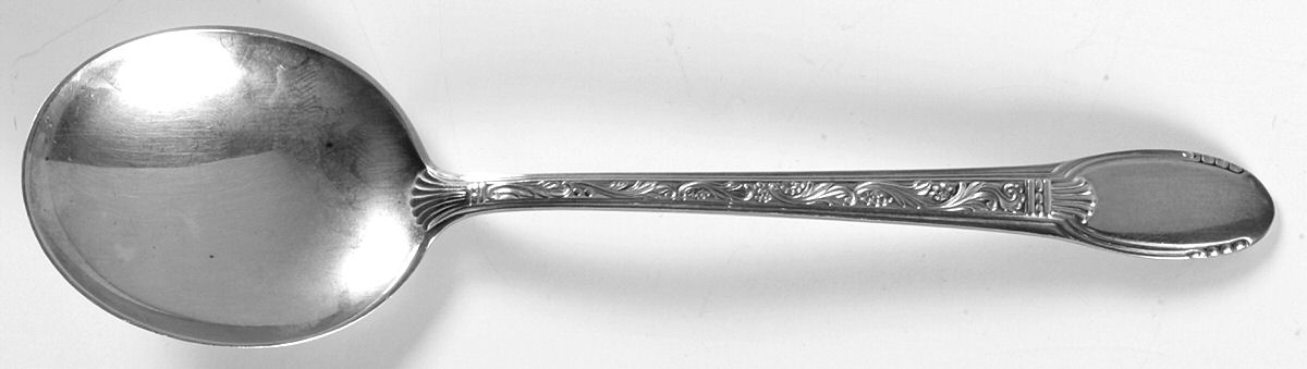 Mastercraft (Sterling, 1937, No Monograms) Round Bowl Soup Spoon (Cream Soup) by Alvin-1