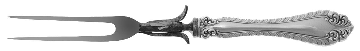 Melrose (Sterling, 1910) Large Stainless-Prong Roast Carving Fork by Alvin-1