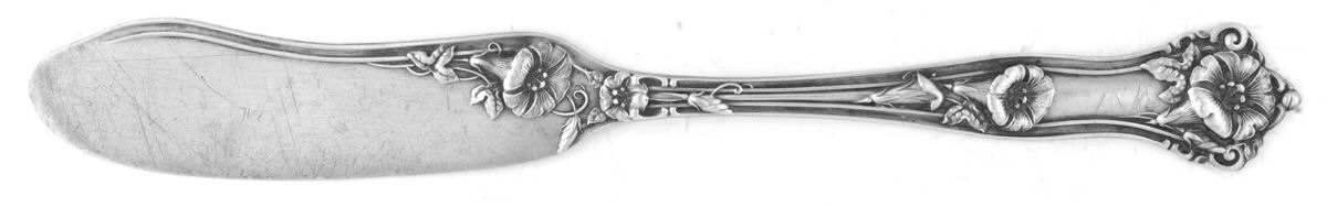 Morning Glory (Sterling, 1909) Medium Flat Handle Butter Spreader by Alvin-1