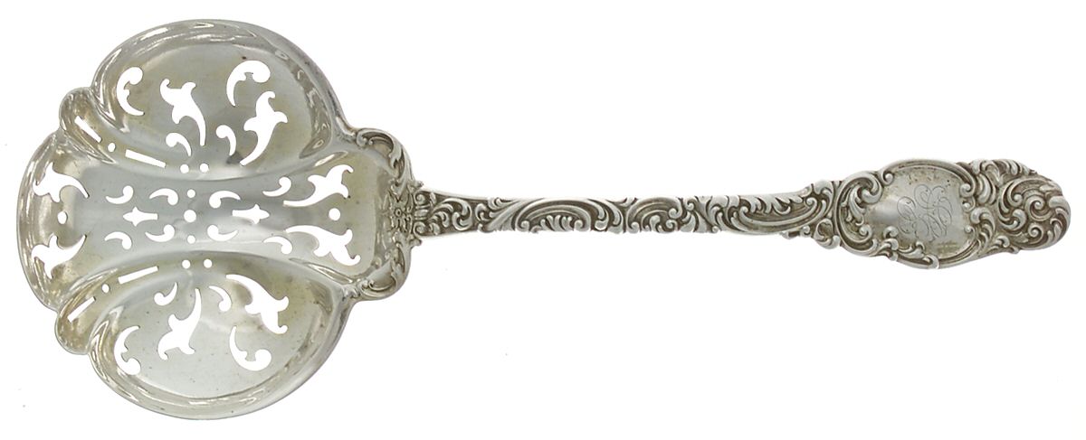 Monterey (Sterling, 1895) Large Pierced Pea Serving Spoon by Alvin-1