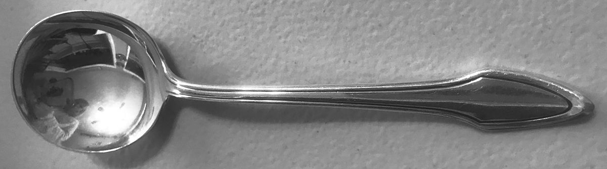 Molly Stark (Silverplate, 1916, Monograms) Round Bowl Soup Spoon (Bouillon) by Alvin-1