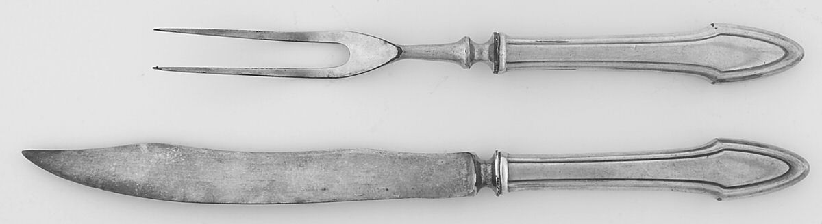Molly Stark (Silverplate, 1916, Monograms) Small Stainless Blade 2-Piece Steak Carving Set by Alvin-1