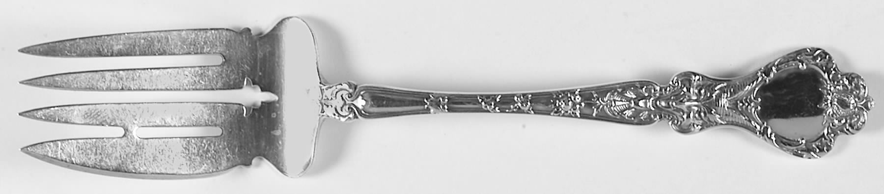 Nuremburg (Sterling, 1903, No Monograms) Medium Solid Cold Meat Serving Fork by Alvin-1
