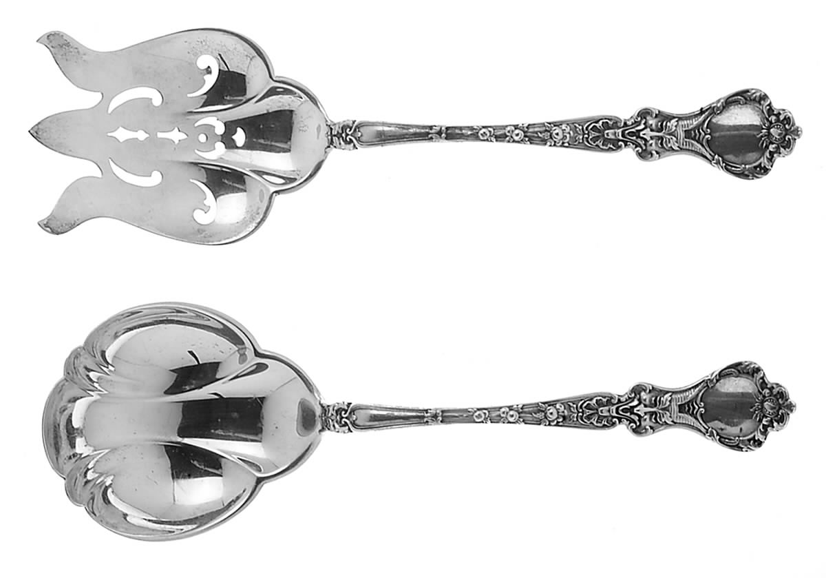 Nuremburg (Sterling, 1903, No Monograms) (2 Pc) Solid Salad Set by Alvin-1