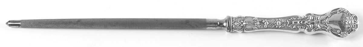Nuremburg (Sterling, 1903, No Monograms) Large Roast Steel Rod Knife Sharpener by Alvin-1