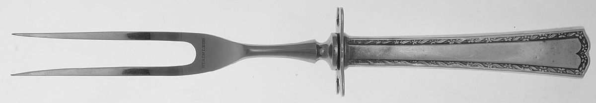 Orange Blossom-New (Sterling, 1920) Small Carving Fork W/Sterling Guard by Alvin-1
