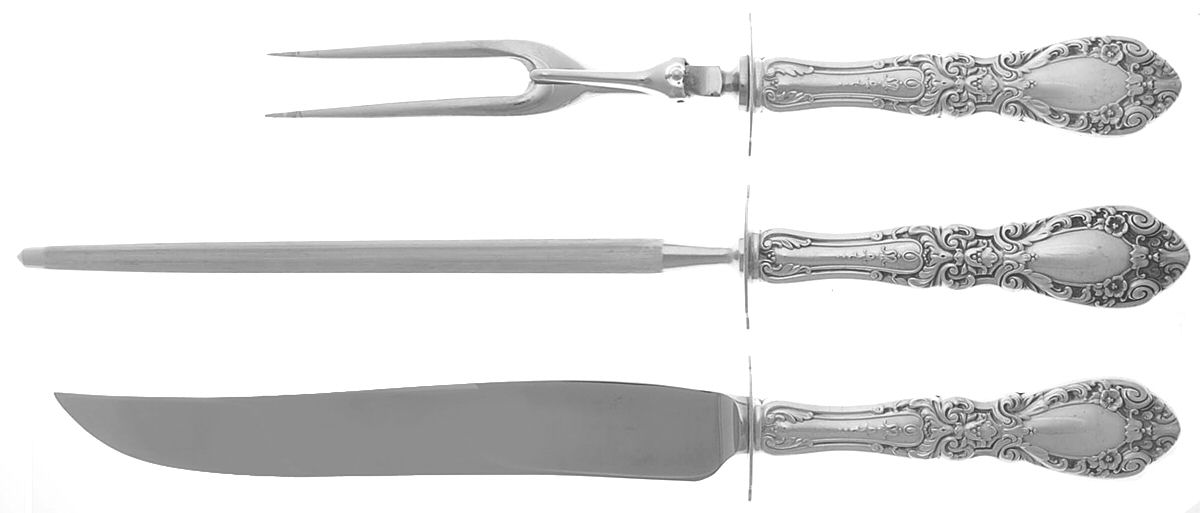 Prince Eugene (Sterling, 1950) Large 3-Piece Roast Carving Set w/ Stainless Blade by Alvin-1