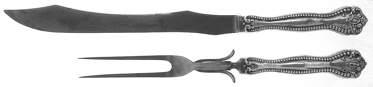 Raleigh (Sterling, 1900) Large 2-Piece Roast Carving Set w/Stainless Blade by Alvin-1