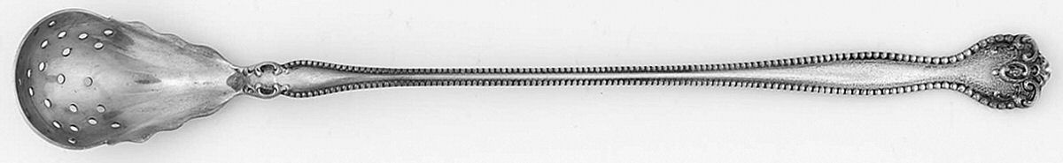 Raleigh (Sterling, 1900) Pierced Bowl Long Handle Olive Spoon by Alvin-1