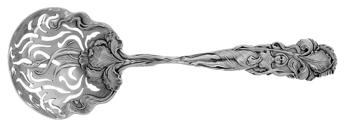 Raphael (Sterling, 1902) Large Pierced Pea Serving Spoon by Alvin-1