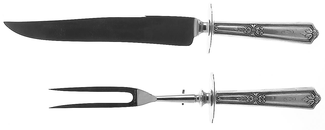 Regent (Sterling, 1931, No Monograms) Small Stainless Blade 2-Piece Steak Carving Set by Alvin-1
