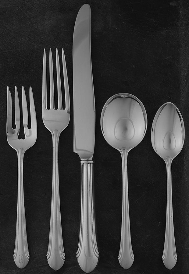 Romantique (Sterling, 1933, No Monograms) 5 Piece Dinner Size Setting by Alvin-1