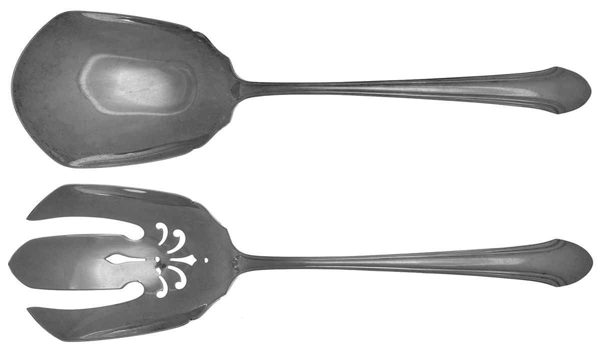 Romantique (Sterling, 1933, No Monograms) (2 Pc) Solid Salad Set by Alvin-1