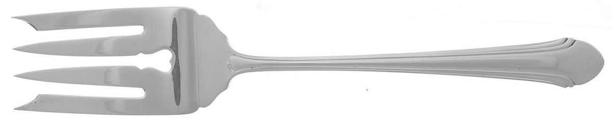 Romantique (Sterling, 1933, No Monograms) Small Solid Cold Meat Serving Fork by Alvin-1