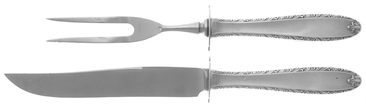 Southern Charm (Sterling, 1947) 2 Piece Small Carving Set W/ Sterling Guard by Alvin-1