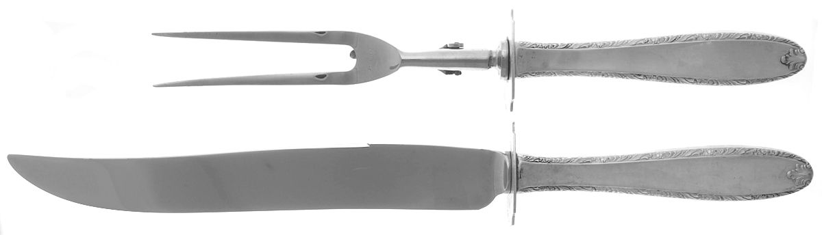 Southern Charm (Sterling, 1947) Large 2-Piece Roast Carving Set w/ Stainless Blade by Alvin-1