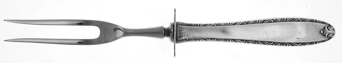 Southern Charm (Sterling, 1947) Small Carving Fork W/Sterling Guard by Alvin-1