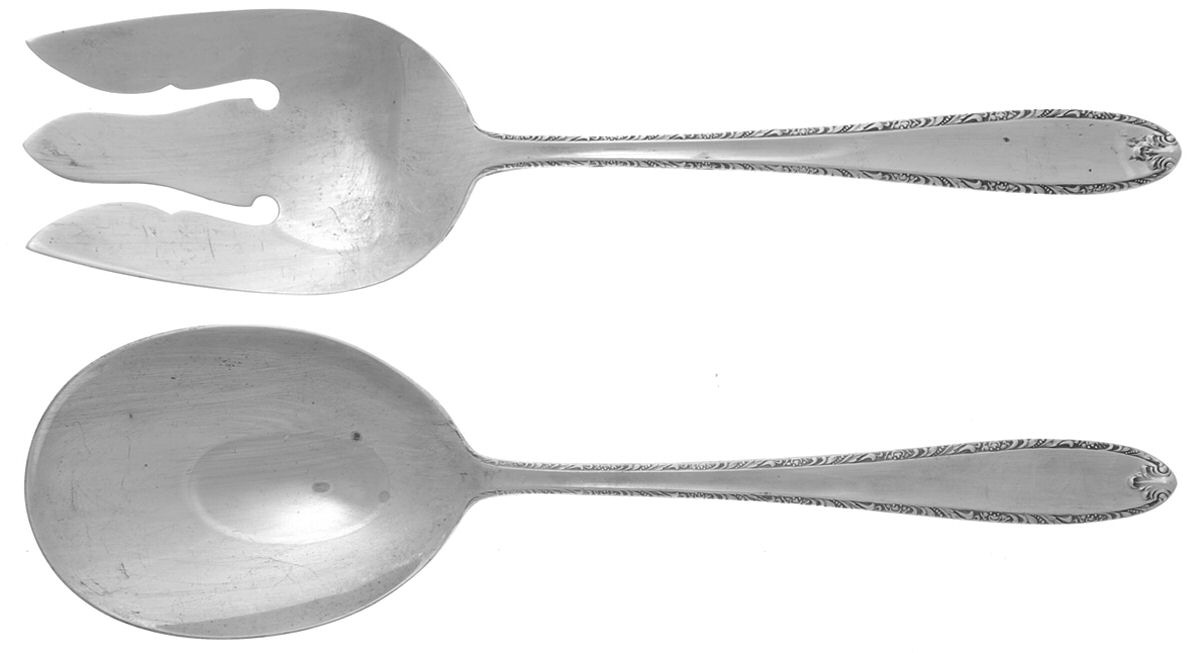 Southern Charm (Sterling, 1947) Solid Oversized Serving Salad Set by Alvin-1