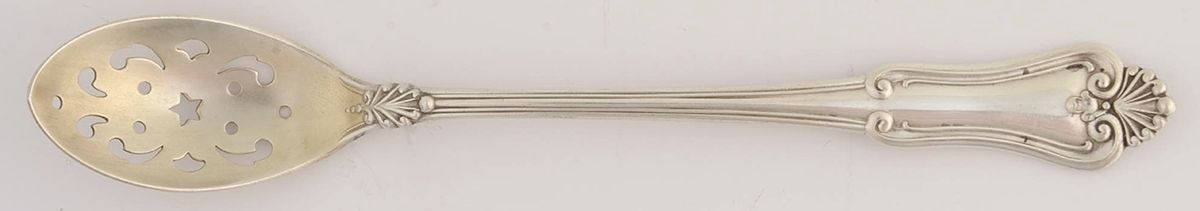 Suffolk (Sterling, 1905) Pierced Bowl Short Handle Olive Spoon by Alvin-1